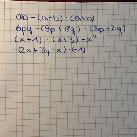 Das sind die Aufgaben also zum Beispiel die wo ich halt Problem beim Lösen hatte - (Mathematik, binomische Formeln)