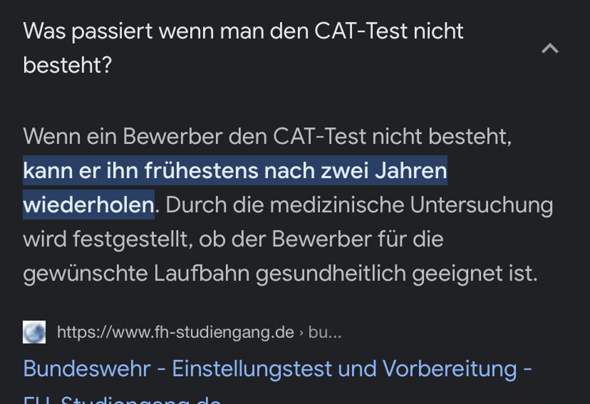 mit 16 CAT-Test machen online (Bundeswehr)?