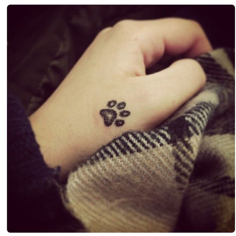 Hundepfote Tattoo (klein) - (Urlaub, Tattoo, Sommer)
