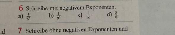 Mit und ohne negativen exponenten schreiben?