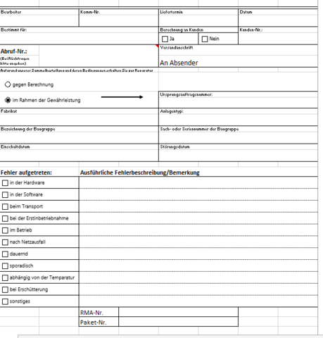 Auftragsvorlage - (Excel, Liste, makro)
