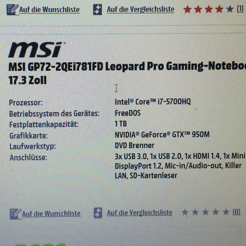 Msi GP72 - (Spiele)