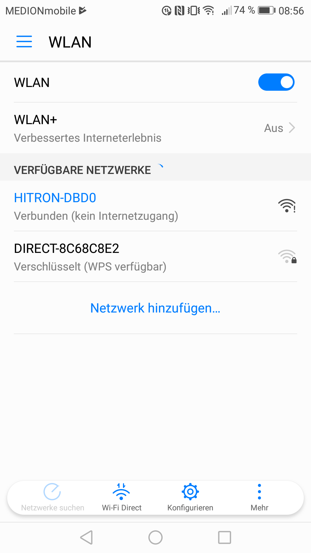 Mit Wlan, verbunden aber kein (PC, LAN