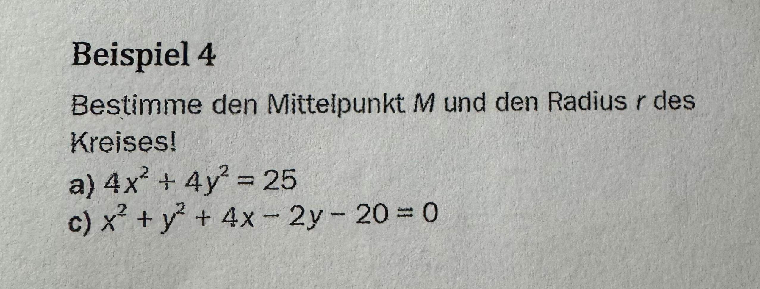Mittelpunkt und Radius bestimmen? (rechnen, Kreis)