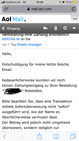 Mmoga Mochte Eine Zahlungsverifizierung Nach Abbuchung Vom Konto Was Tun Computer Schule Geld