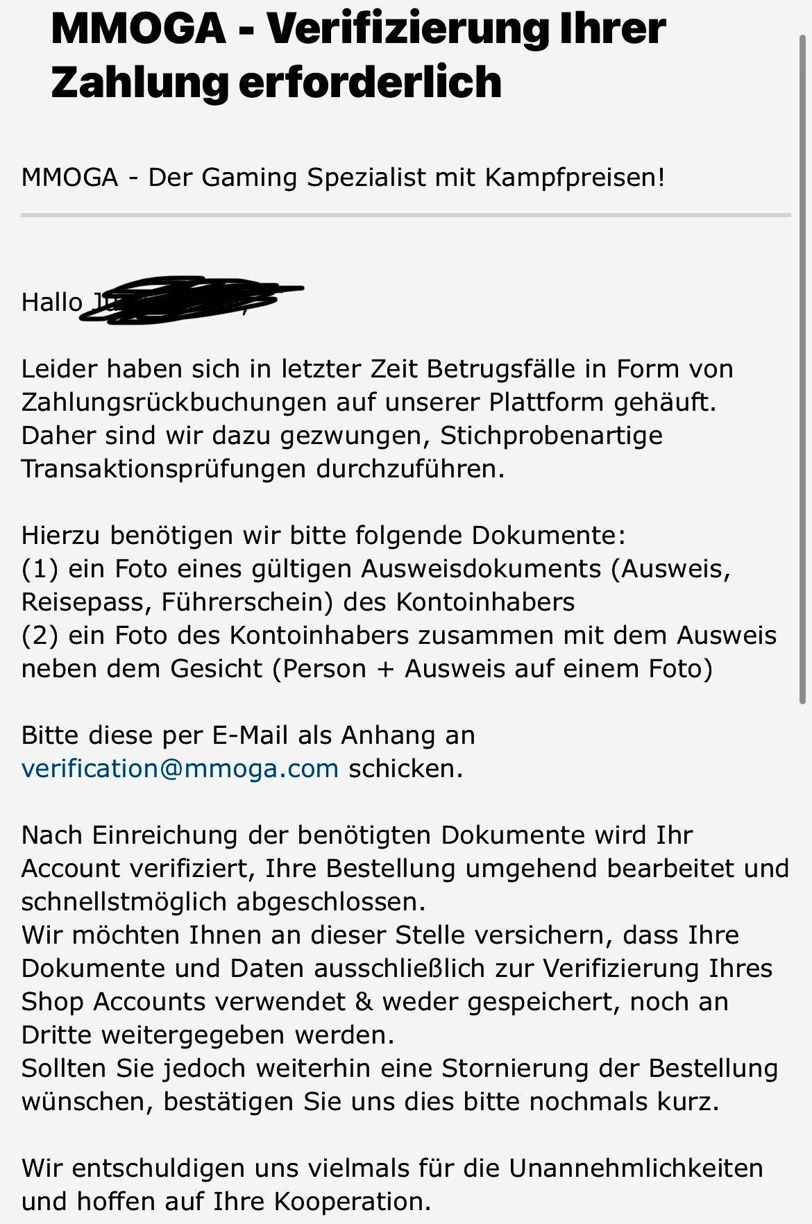 MMOGA Verifizierung? (Betrug, Diebstahl, Scam)