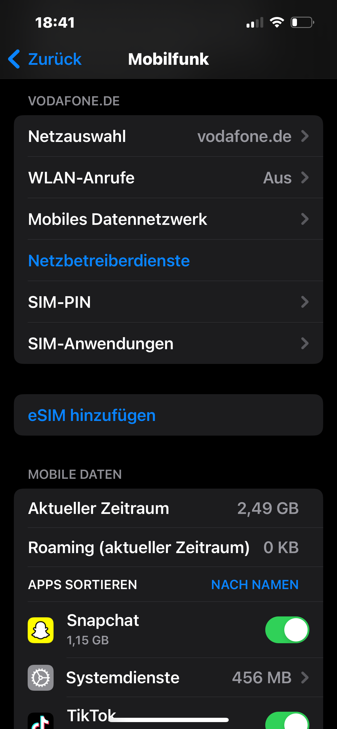 MOBILE DATEN F R APPS DEAKTIVIERT visual data 7