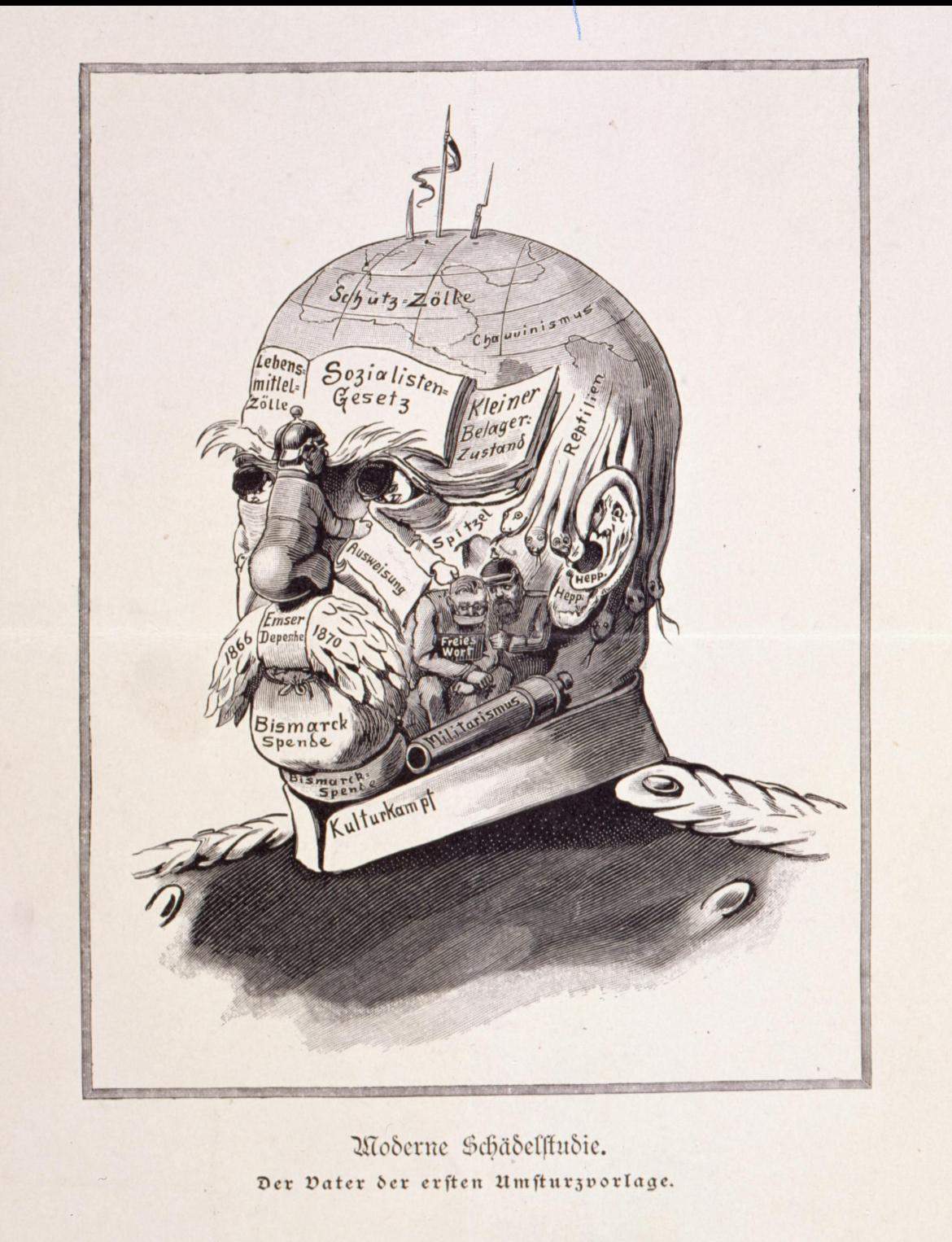 Moderne Schädelstudie zu Bismarck, Karikatur? (Europa, Partei ...