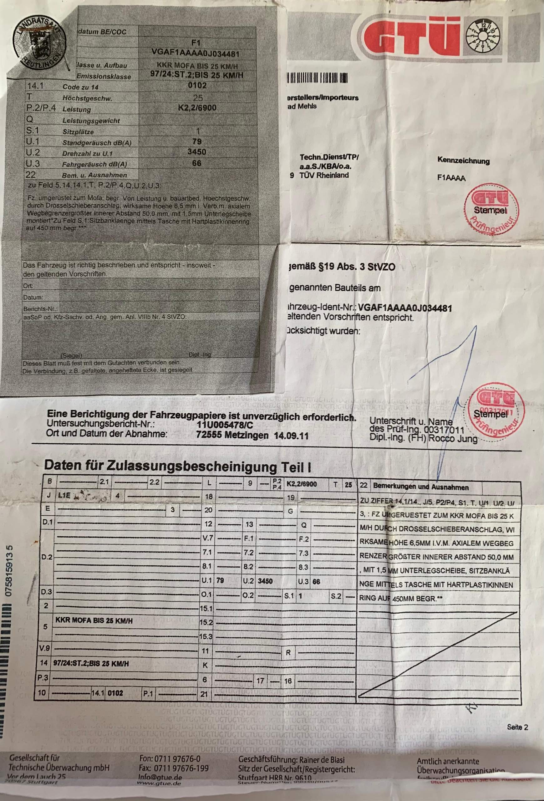 Mofa Papiere ausreichend? (Technik, Technologie, Roller)