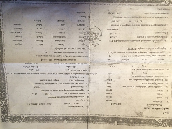 Certificate - (Roller, Drossel, zweisitzig)