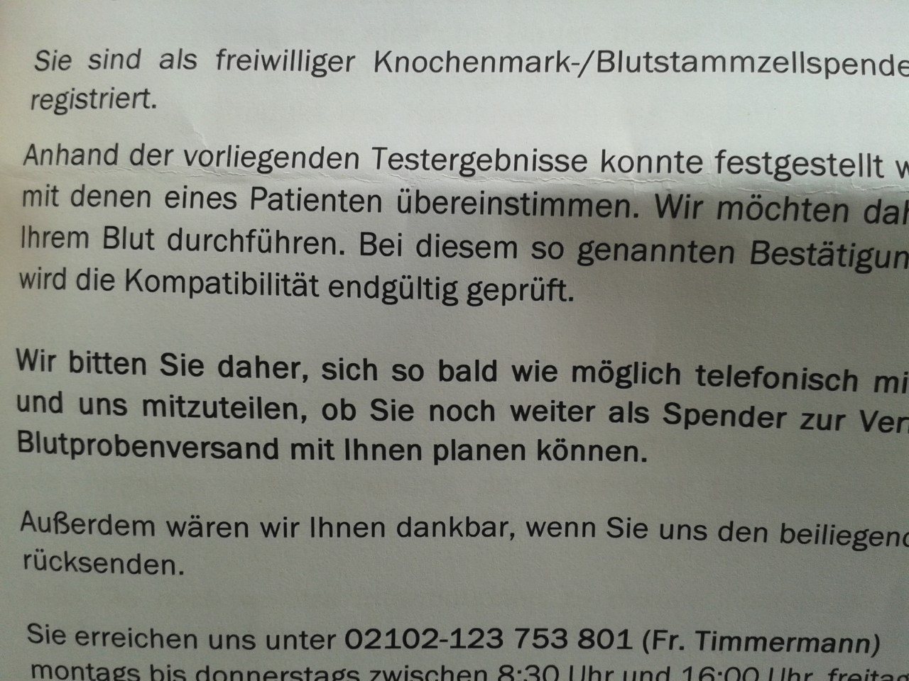 Moin Kennt Sich Vielleicht Mit Der West Deutschen Spenderzentrale Aus Hab Hier Ein Schreiben Bekommen Und Hab Auch Alles So Gemacht Wie Es Hier In Den Brief Krebs