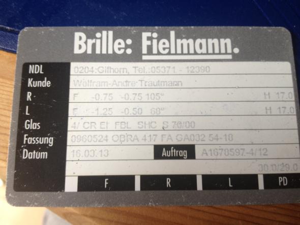 Fielmann Brillenpass  - (Brille, Fielmann, Brillenpass)