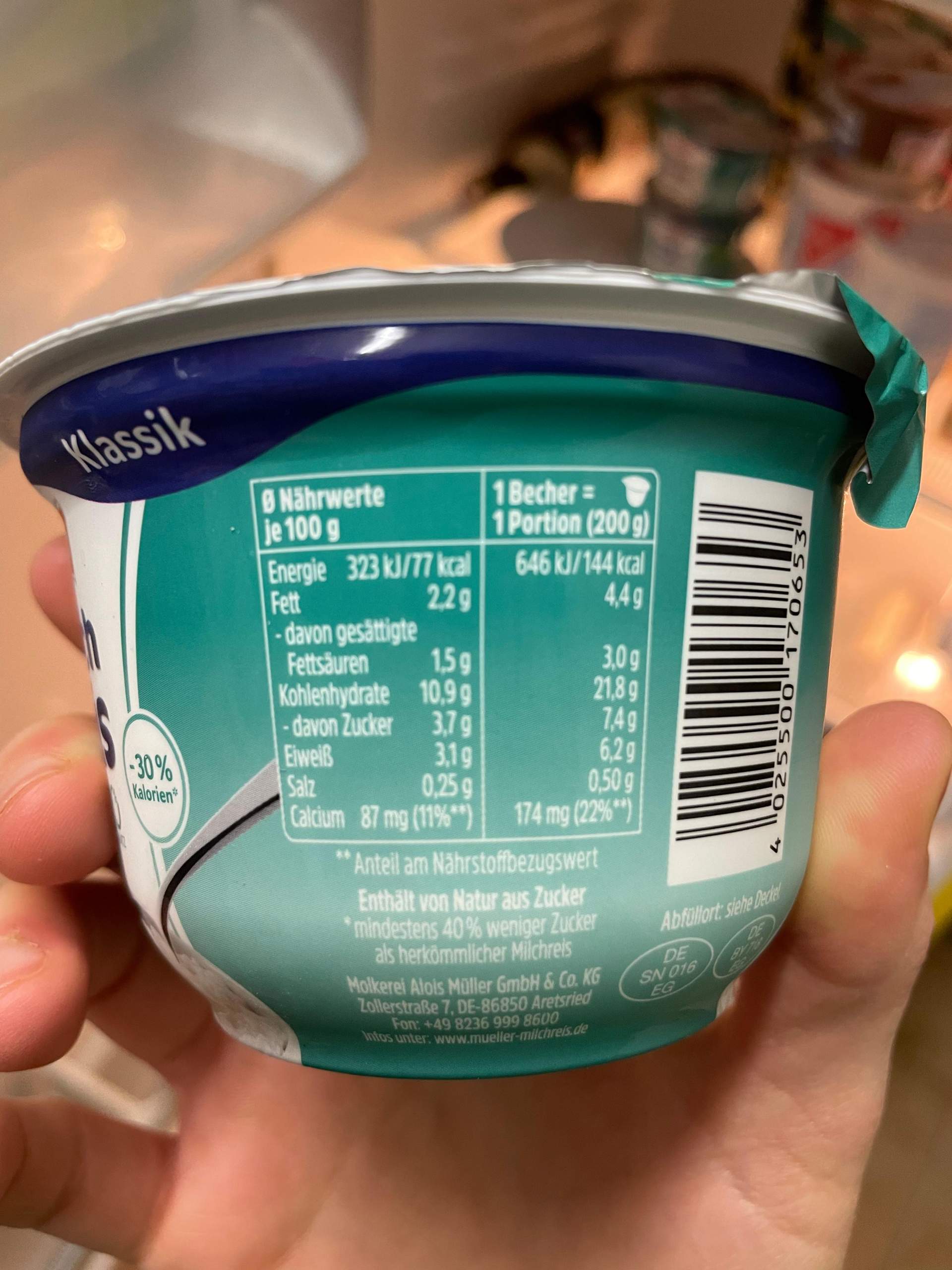 Müller Milchreis Fehler? (Ernährung, Essen, Kalorien) Müller Milchreis Fehler? (Ernährung, Essen, Kalorien)