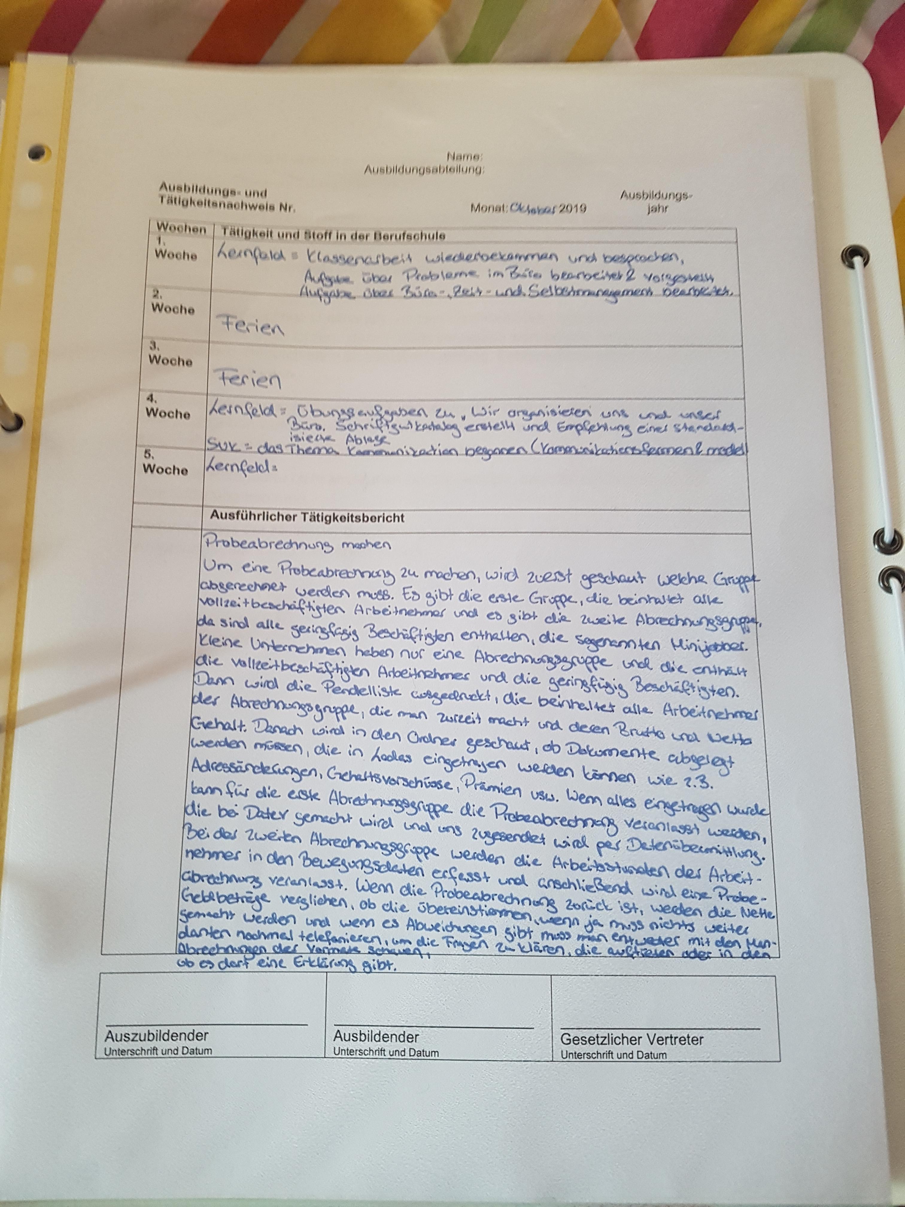 Unterweisungen Berichtsheft - Lebenslauf Vorlagen