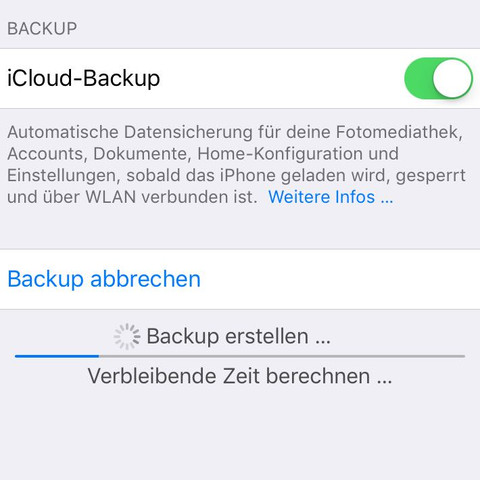 Backup  - (Apple, iPhone, iOS)