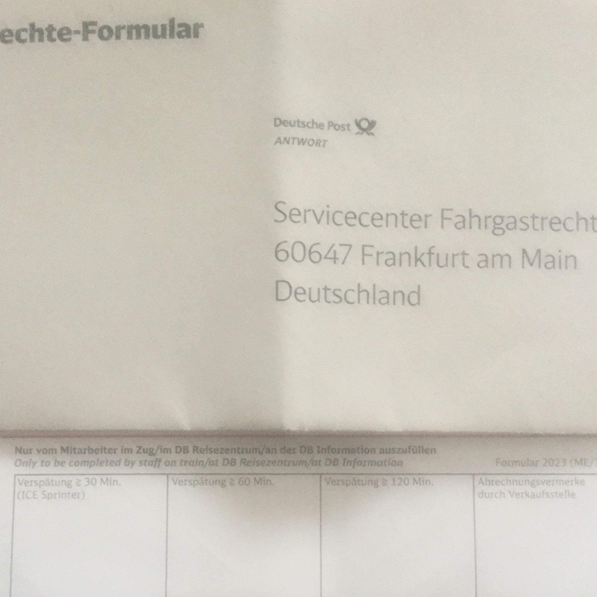 Muss ich das im Fahrgastrechte-Formular ausfüllen lassen oder kann ich es einfach abschicken ...