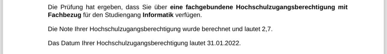 Muss ich den trotzdem eine Hochschulzugangsprüfung ablegen ...