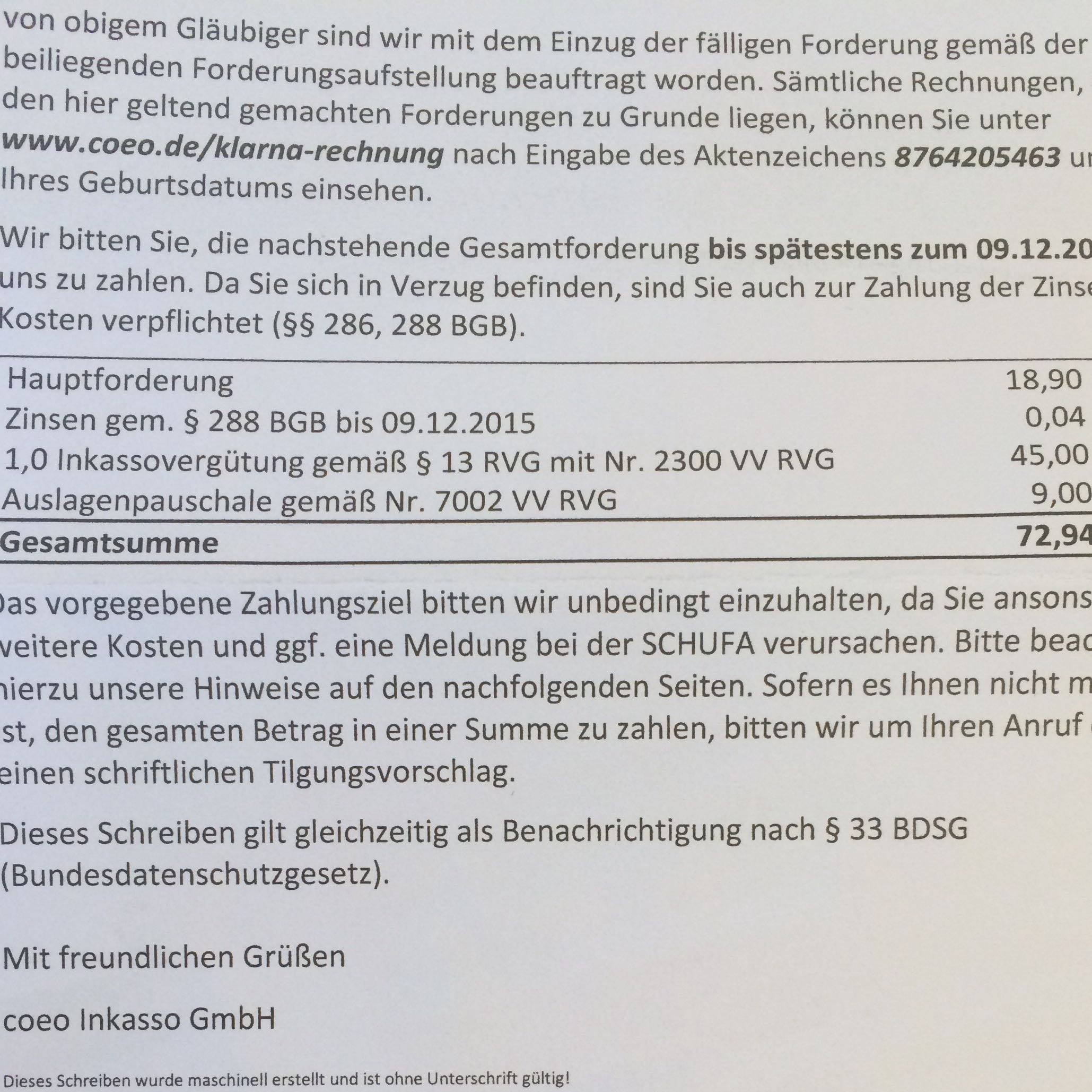Muss Ich Die Inkassogebuhren Zahlen Inkasso Klarna Forderung