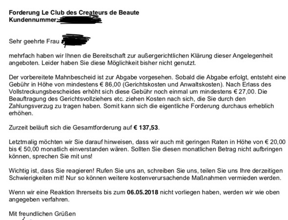 Inkasso per email zulässig Inkasso per email zulässig