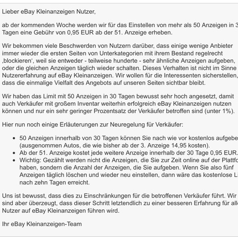 Muss Ich Nun Bei Ebay 1 Monat Warten Um Eine Kostenlose Anzeige Zu