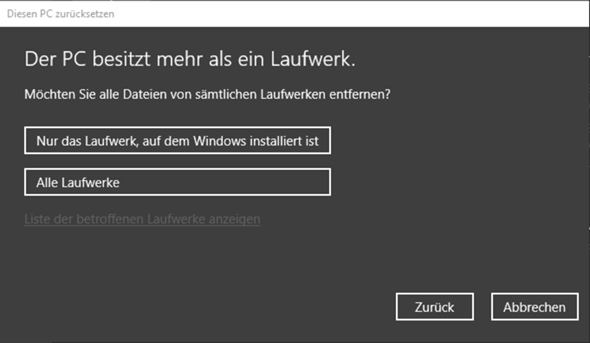 Muss ich Windows neu Installieren wenn ich meinen Pc zurück setze?