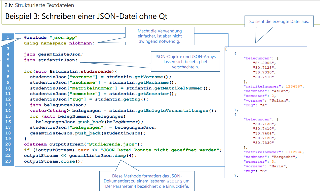 Muss man zuerst Datei einlesen, damit man die Json-Datei schreiben kann ...