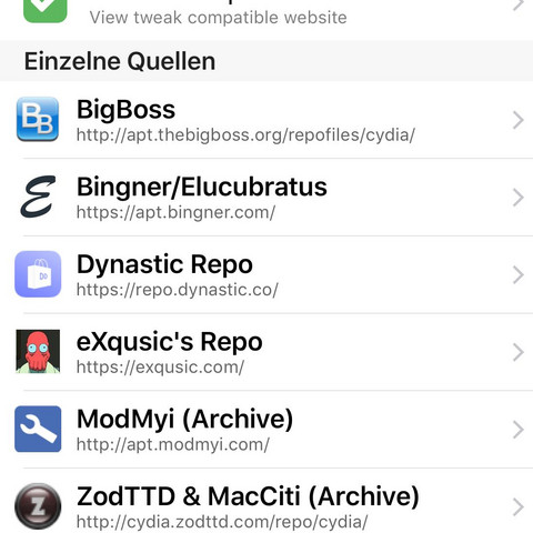 Cydia Quellen  - (Apple, iPhone, iPad)