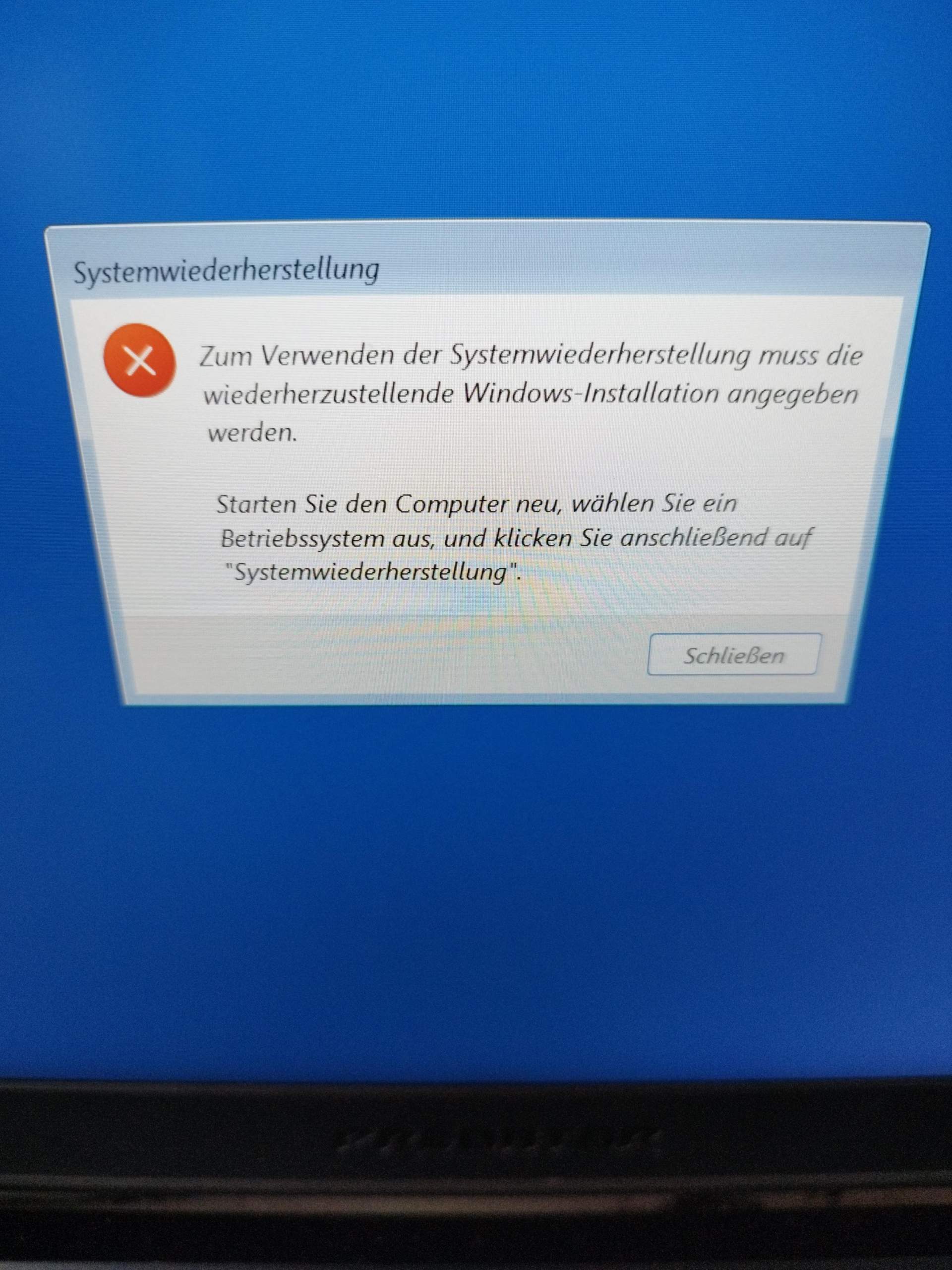 Nach dem Anschalten des Notebooks muss ich Tastaturlayout wählen