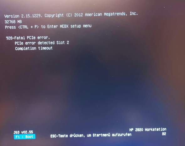 Nach einem "Fatal PCIe Error" startet PC nicht mehr?