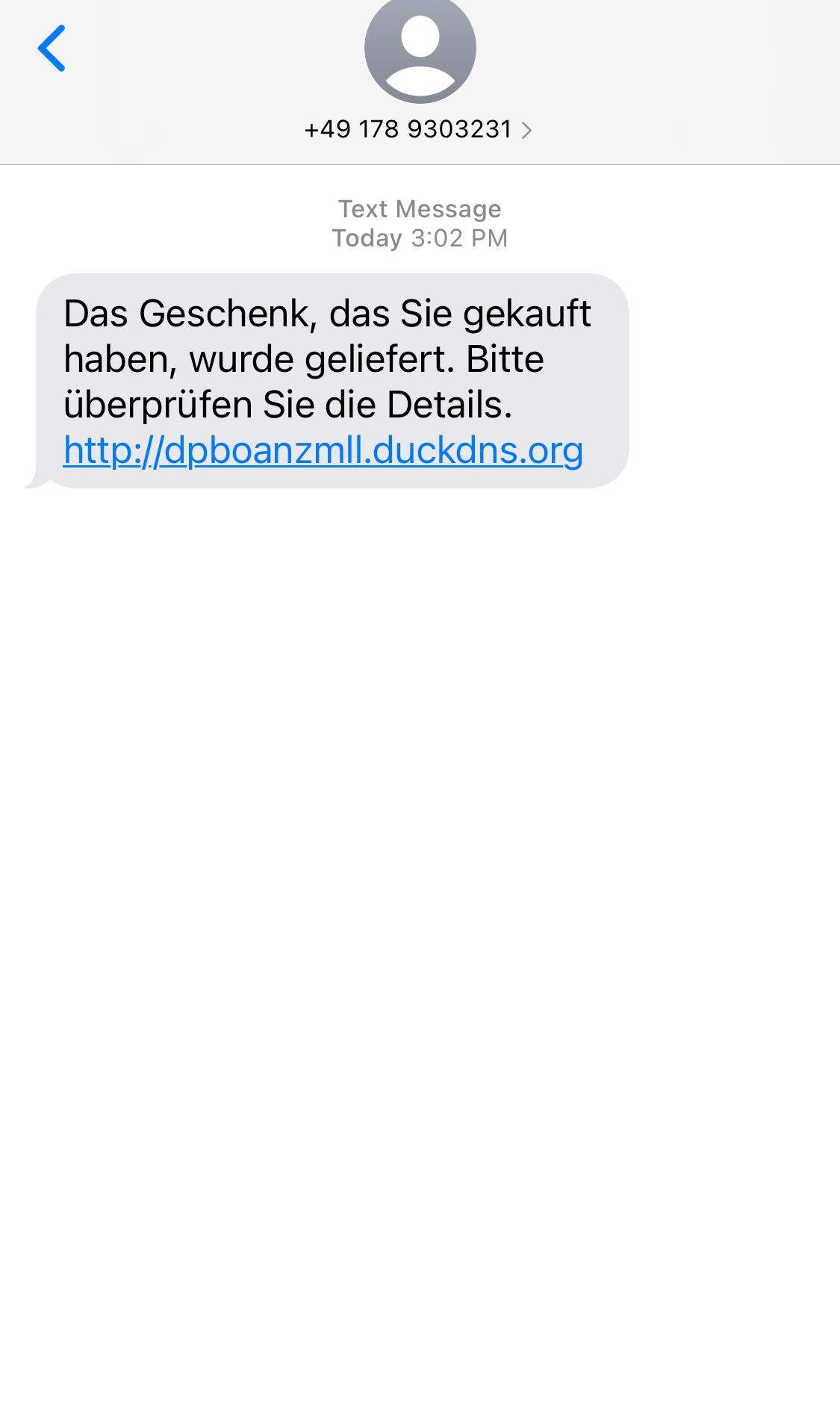 Nachricht von Fremden mit Link? (Handy, iPhone, Bestellung)