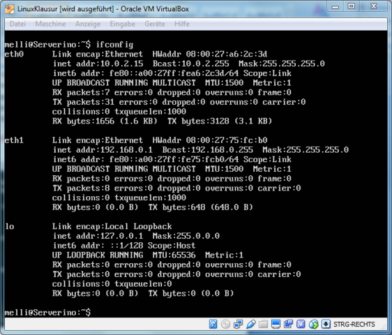 ifconfig vom Server - (Linux, Ubuntu, DNS)