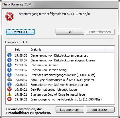 Nero-Fehler - (Fehler, DVD, formatieren)