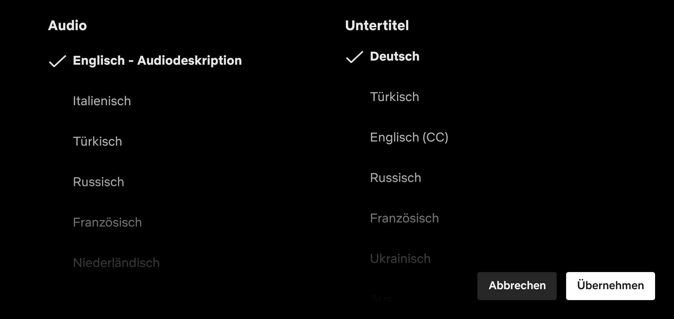 Warum kann ich Netflix nicht mehr auf deutsch schauen?