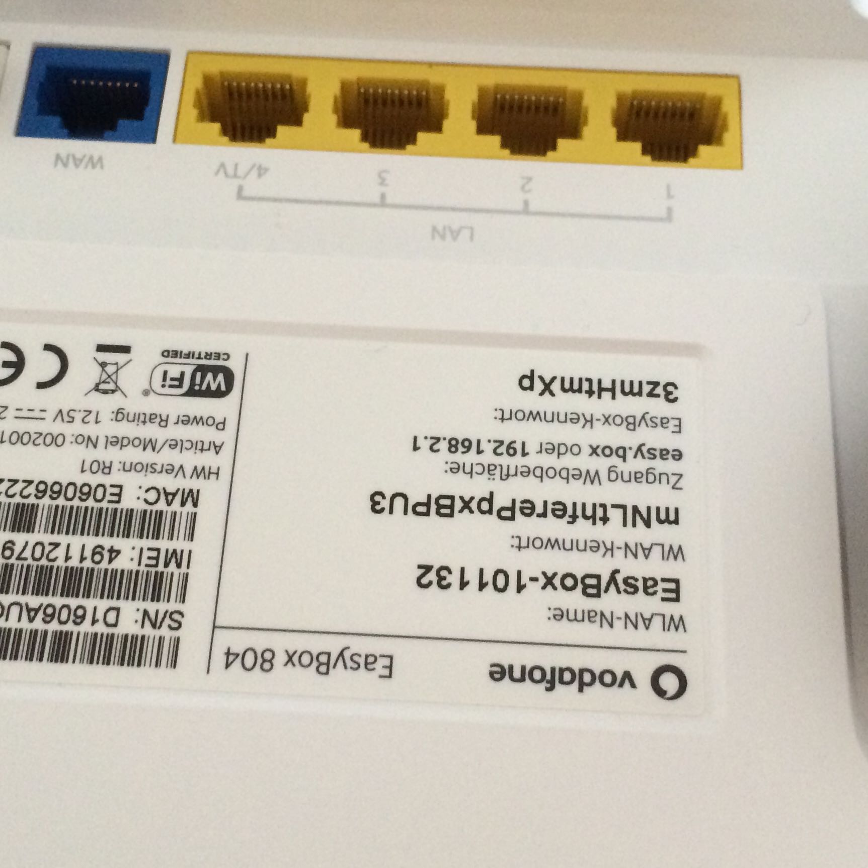 Neue Dsl Easybox Von Vodafone Erkennt Dsl Kabel Nicht Internet Wlan