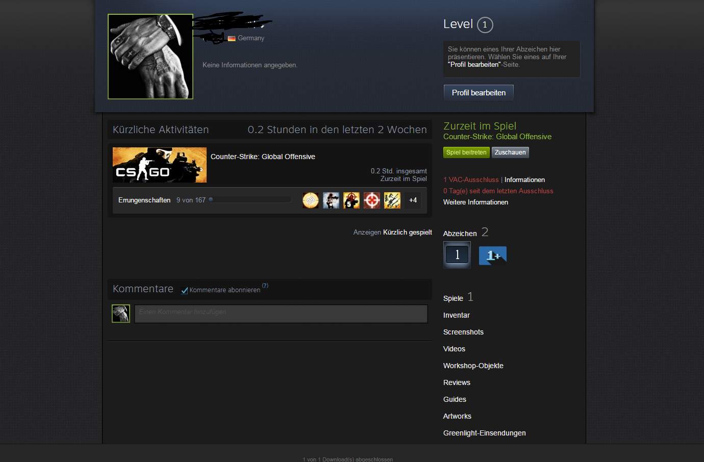 Neuer Account Cs go gekauft 20min gezockt VAC BAN ? (Steam, CS:GO)