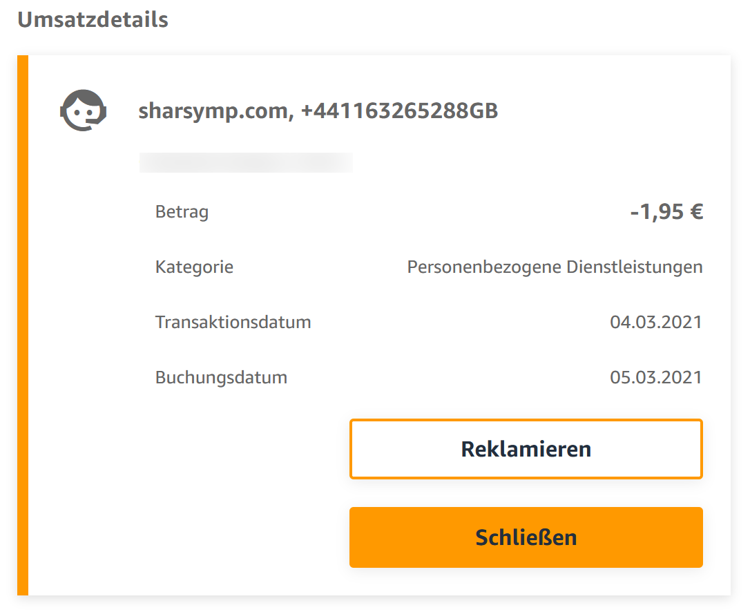 Nicht identifizierbare Abbuchungen von sharsymp.com auf meinem Konto Nicht identifizierbare Abbuchungen von sharsymp.com auf meinem Konto