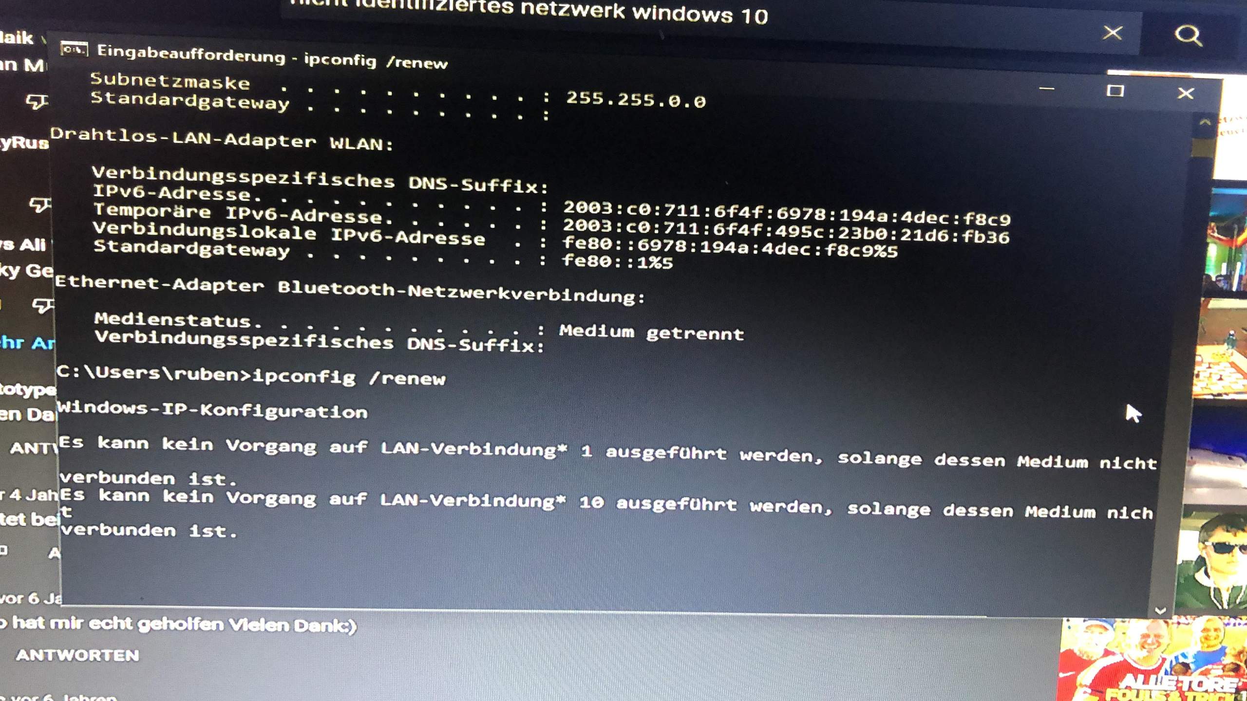 Nicht identifiziertes Netzwerk?