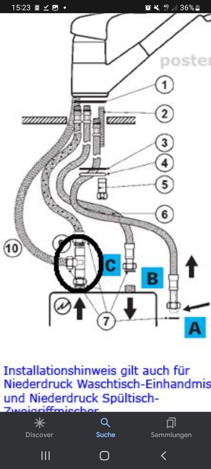 Niederdruck armatur mit brauseschlauch anschliessen? (Handwerk, Sanitär ...