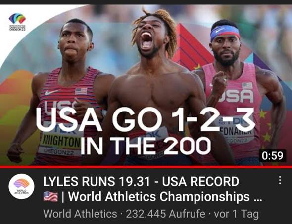 Noah Lyles hat im World Championschip 2022 beim 200m Finale 19.31s gesprintet.........wie wahrscheinlich ist es, dass er Bolts OR und WR bricht?