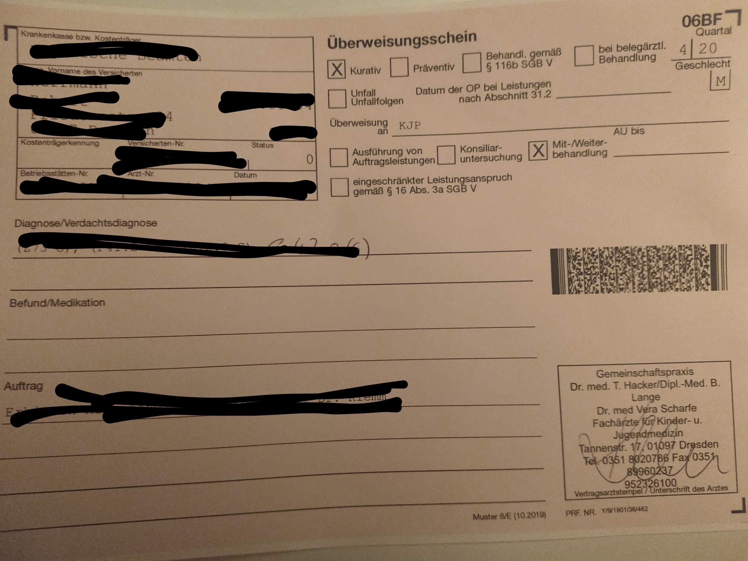 Nochmal Überweisung holen? (Gesundheit und Medizin, Arzt, Therapie)