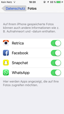 Screenshot mit den Datenschutz Einstellungen🙂 - (iPhone, Instagram)