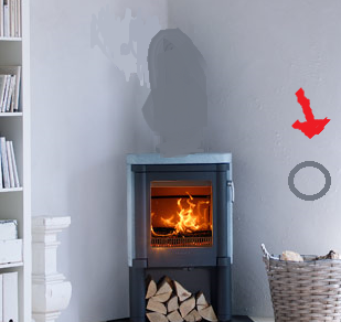 Normaler Kaminofen in die Ecke? Anschluss? (Kamin, schornsteinfeger