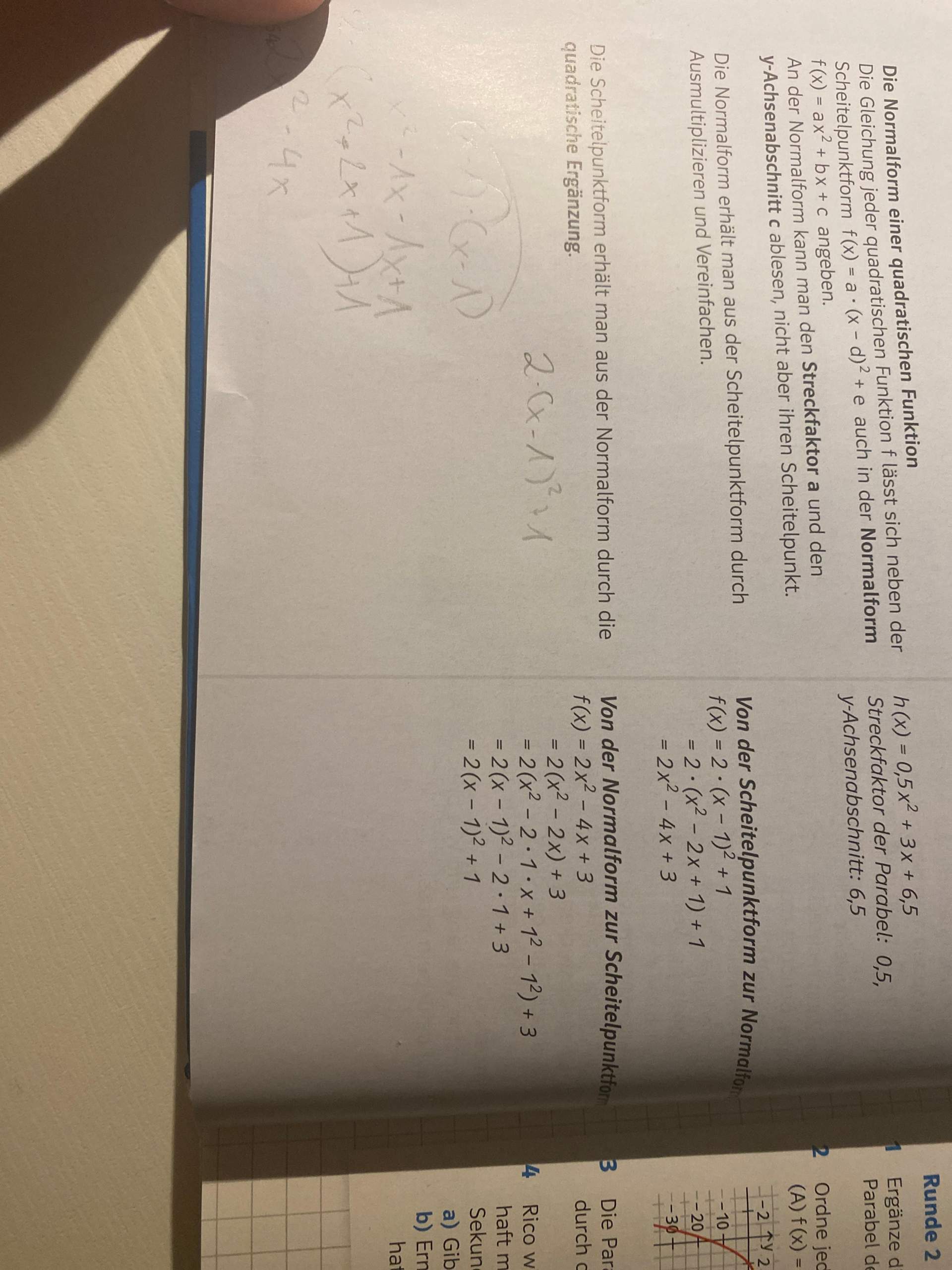 Quadratische Funktion Normalform In Scheitelpunktform www.gutefrage.net
