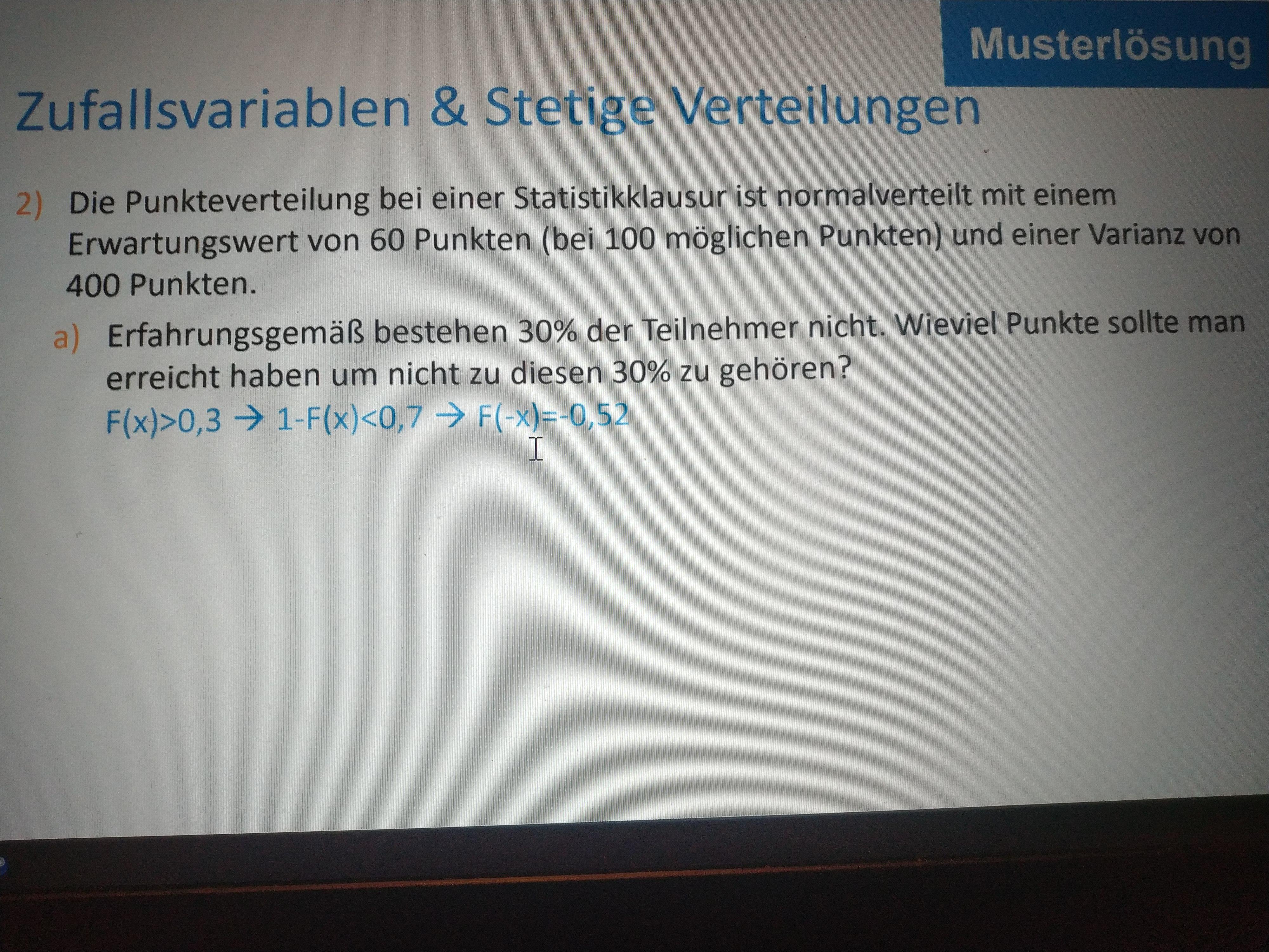 Normalverteilung Aufgabe Mathe Mathematik Statistik