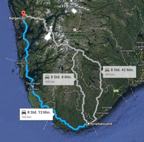 Bergen to kristiansand Bergen to kristiansand