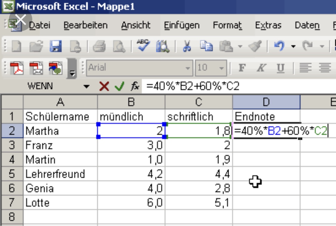 Notendurchschnitt Berechnen Zeugnis - www.inf-inet.com