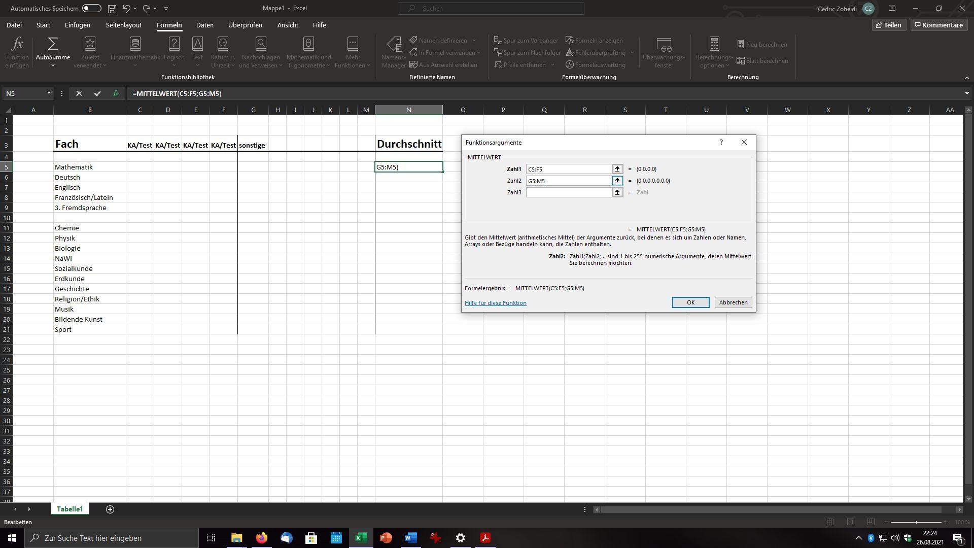 Notendurchschnitt In Excel Berechnen Computer Schule Mathematik notendurchschnitt-in-excel-berechnen-computer-schule-mathematik