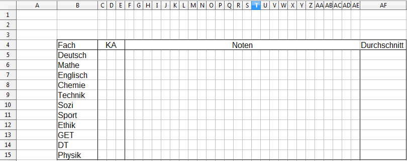 Notenspiegel - Excel (Schule, Noten)