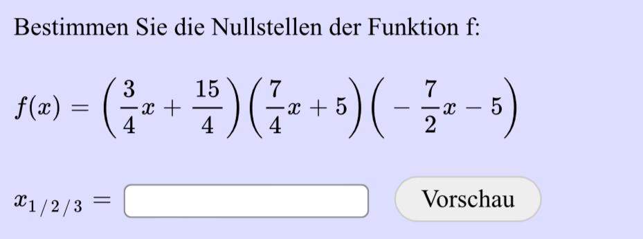 Nullstellen einer Funktion mit mehreren Klammern berechnen?