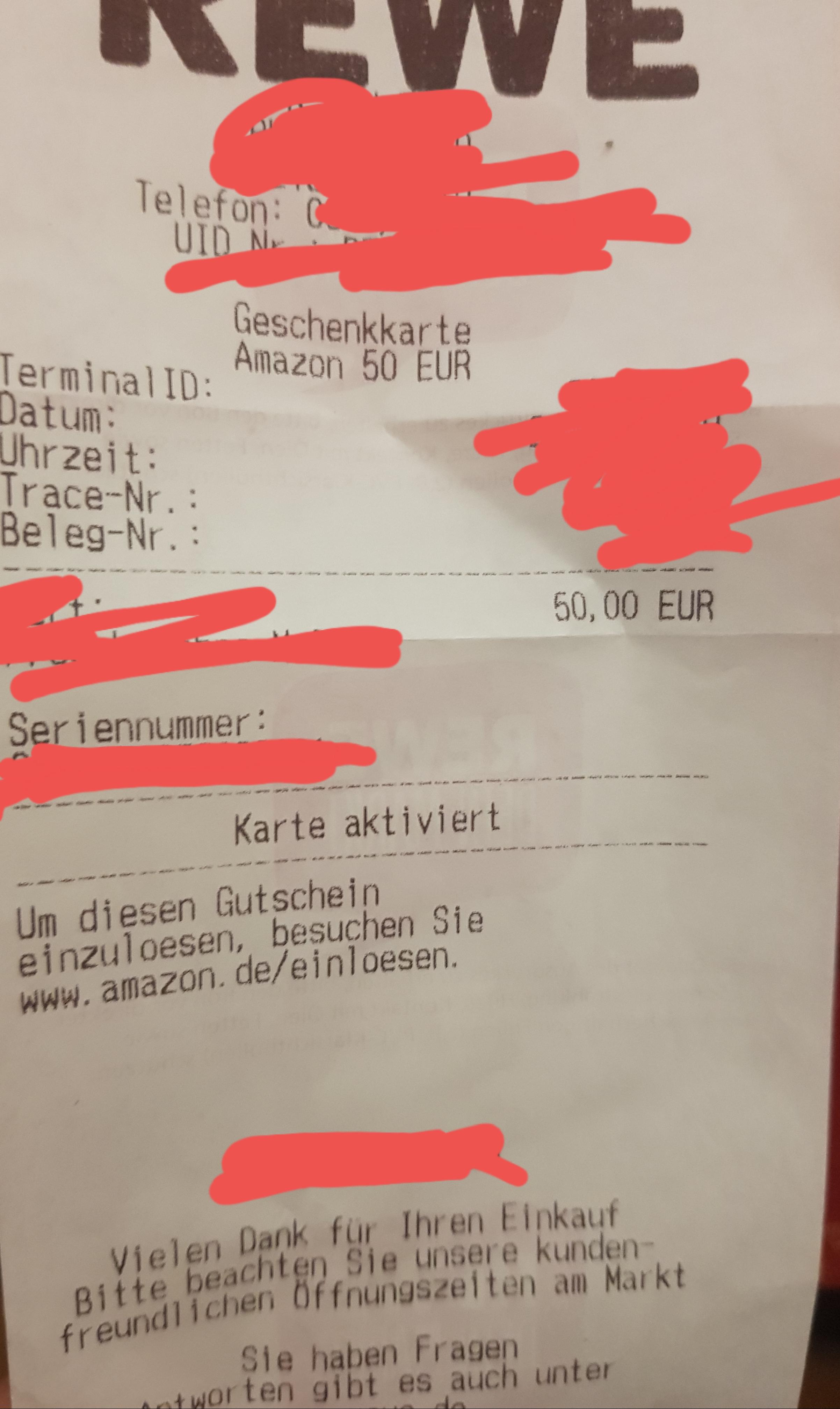 Nur kassenbong für gutschein? (Amazon, Rewe)